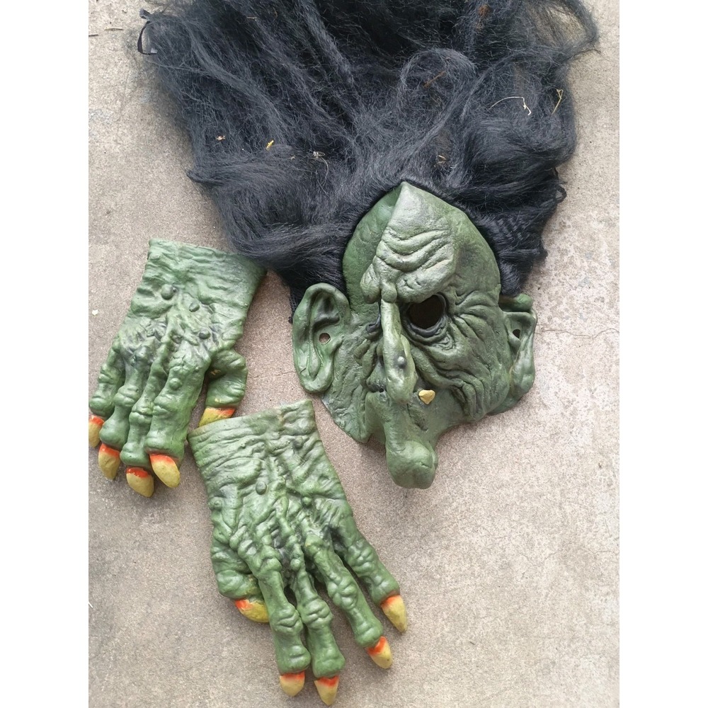 Dan Post Studios Witch Mask 2000- Paper Magic Group Hands Vintage 2002 Latex